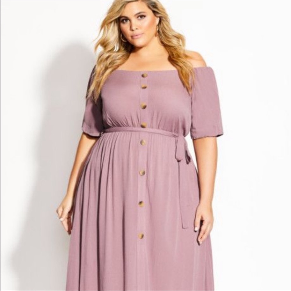 City Chic Tropical Tie Maxi NWT
